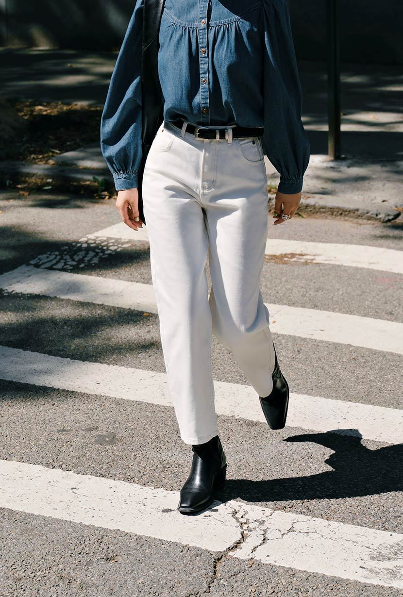 Bentley Straight Cropped Jeans - White