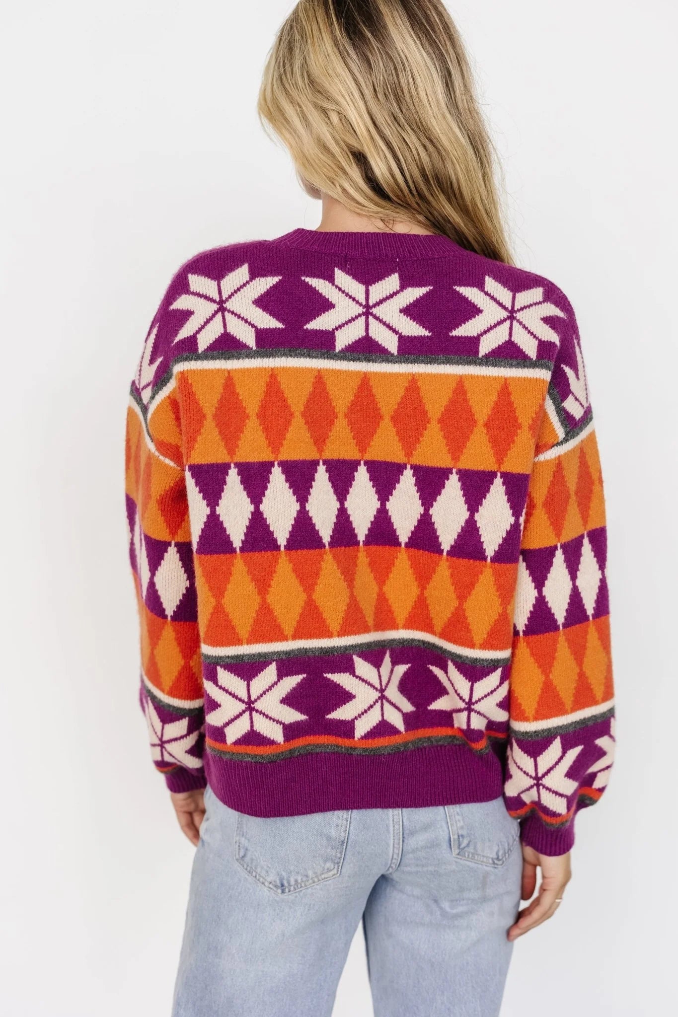 Zermatt Sweater | Magenta + Orange Print