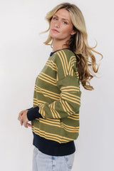 Thomas Striped Sweater | Olive Multi