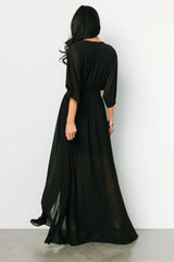 Kia Kimono Maxi Dress | Black