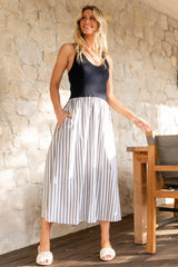Marbella Tank Dress | Navy Stripe