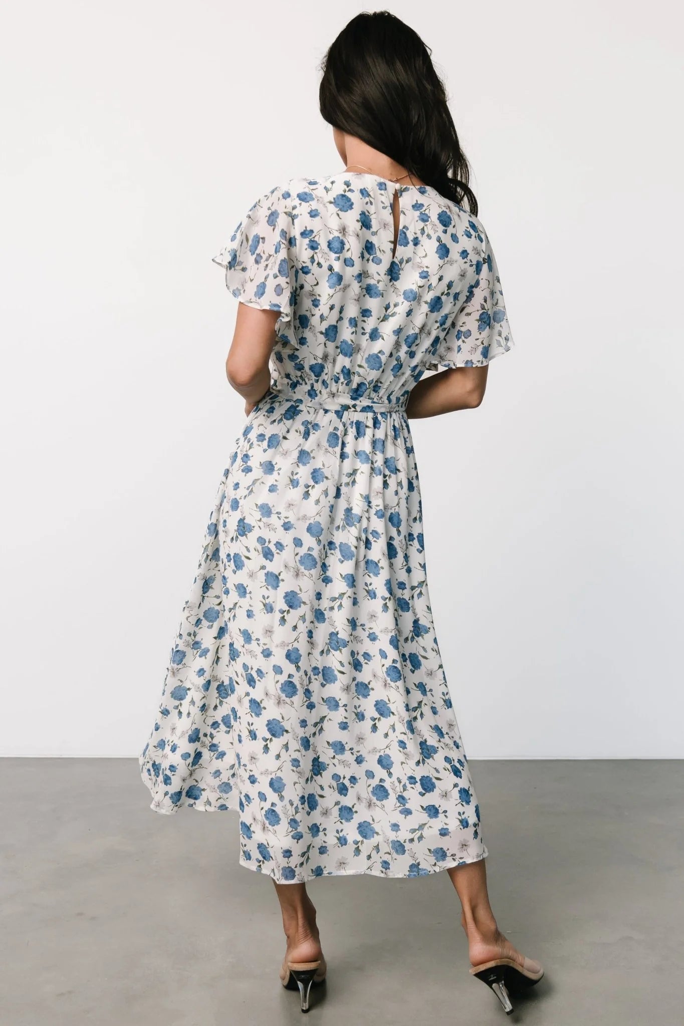 Laurel Midi Dress | Off-White + Blue Floral