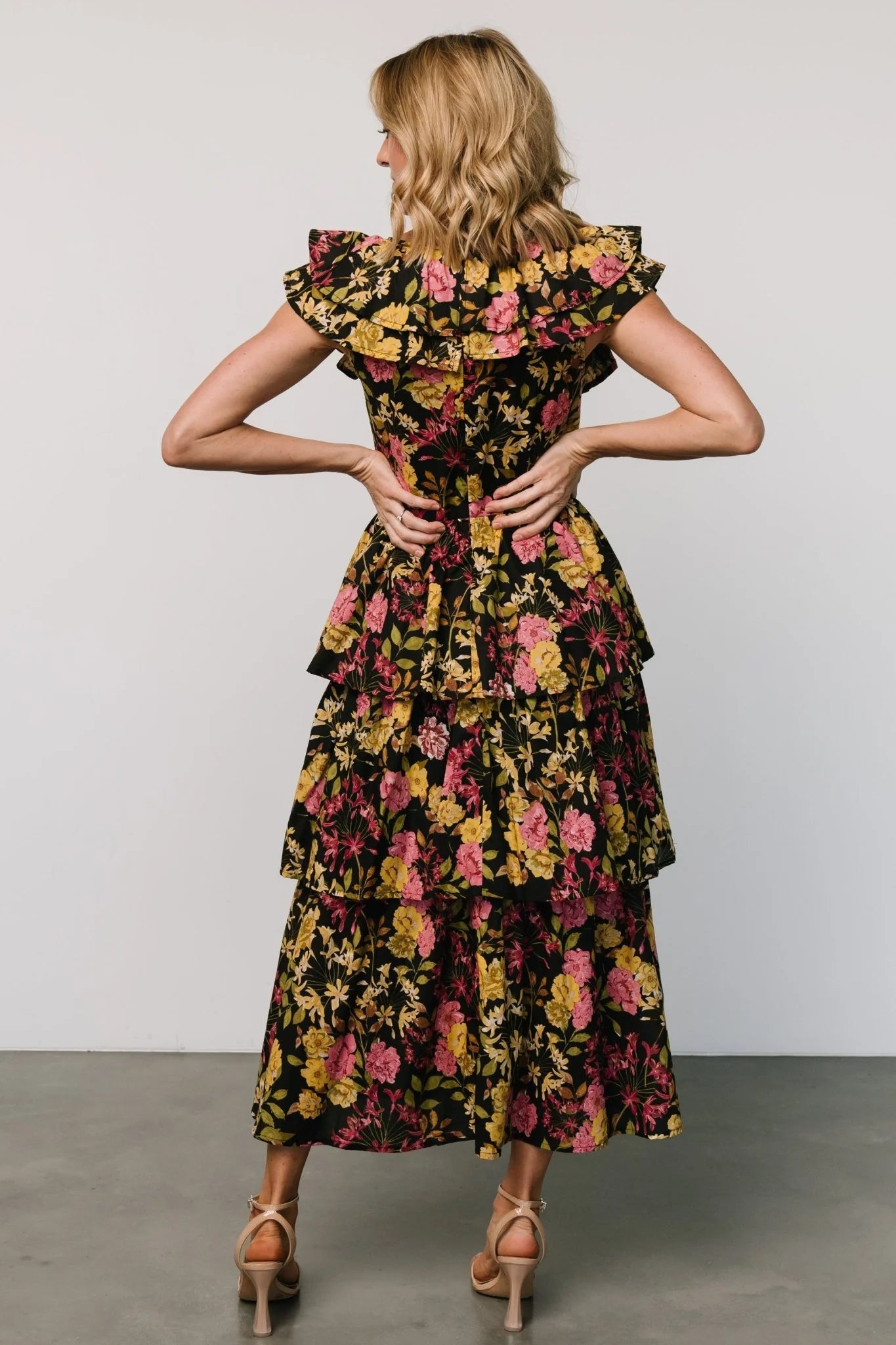 Francesca Tiered Maxi Dress | Black Floral