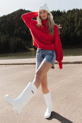 Frannie Knit Turtleneck Sweater | Red