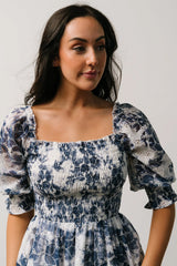 Hazel Eyelet Midi Dress | Navy