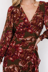 Maryana Ruffle Dress | Olive Floral