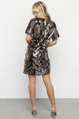 Squires Sequin Short Dress | Black + Gold