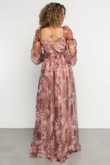 Nara Tulle Maxi Dress | Deep Mauve Floral