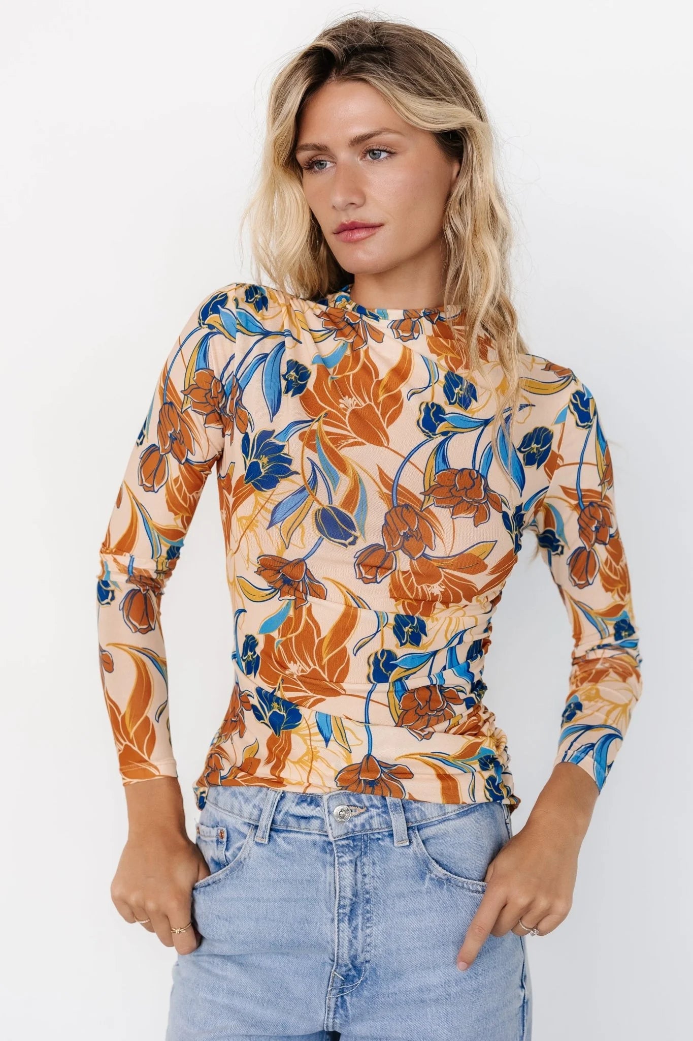 Dom Sheer Top | Taupe Multi