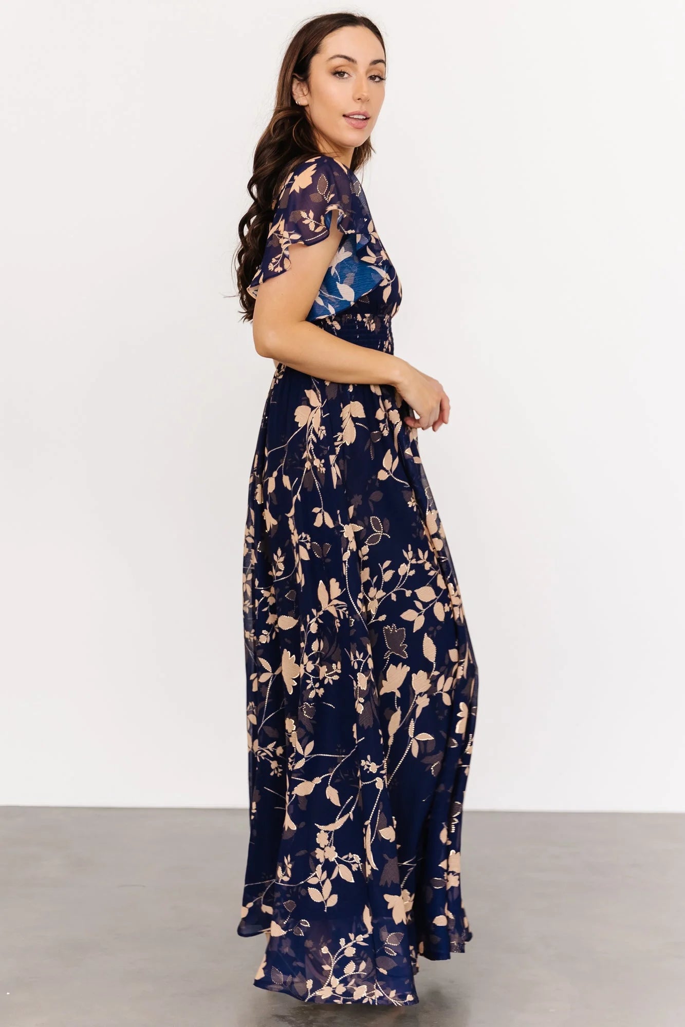 Lynlee Metallic Maxi Dress | Navy