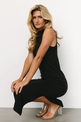 Angelina Mock Neck Tank Dress | Black