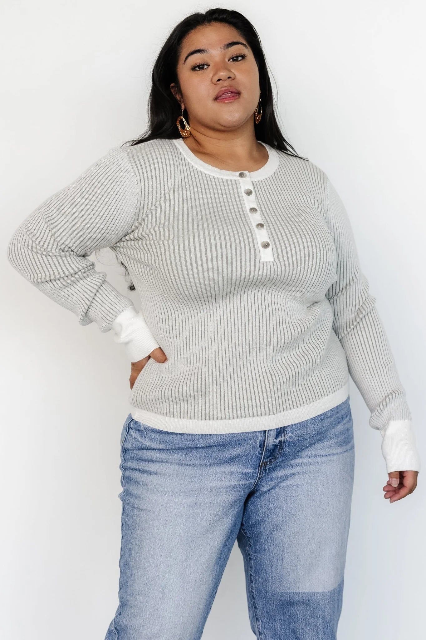 Stevie Ribbed Sweater | Gray