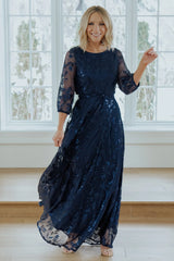 Destiny Sequin Maxi Dress | Navy