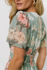 Montaigne Ruffle Maxi Dress | Sage Floral