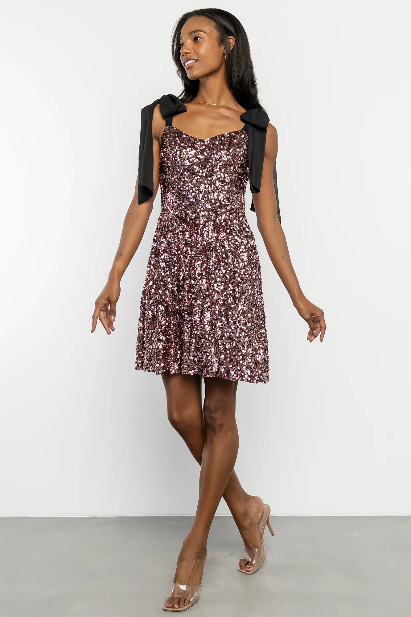 Vega Sequin Short Dress | Mauve