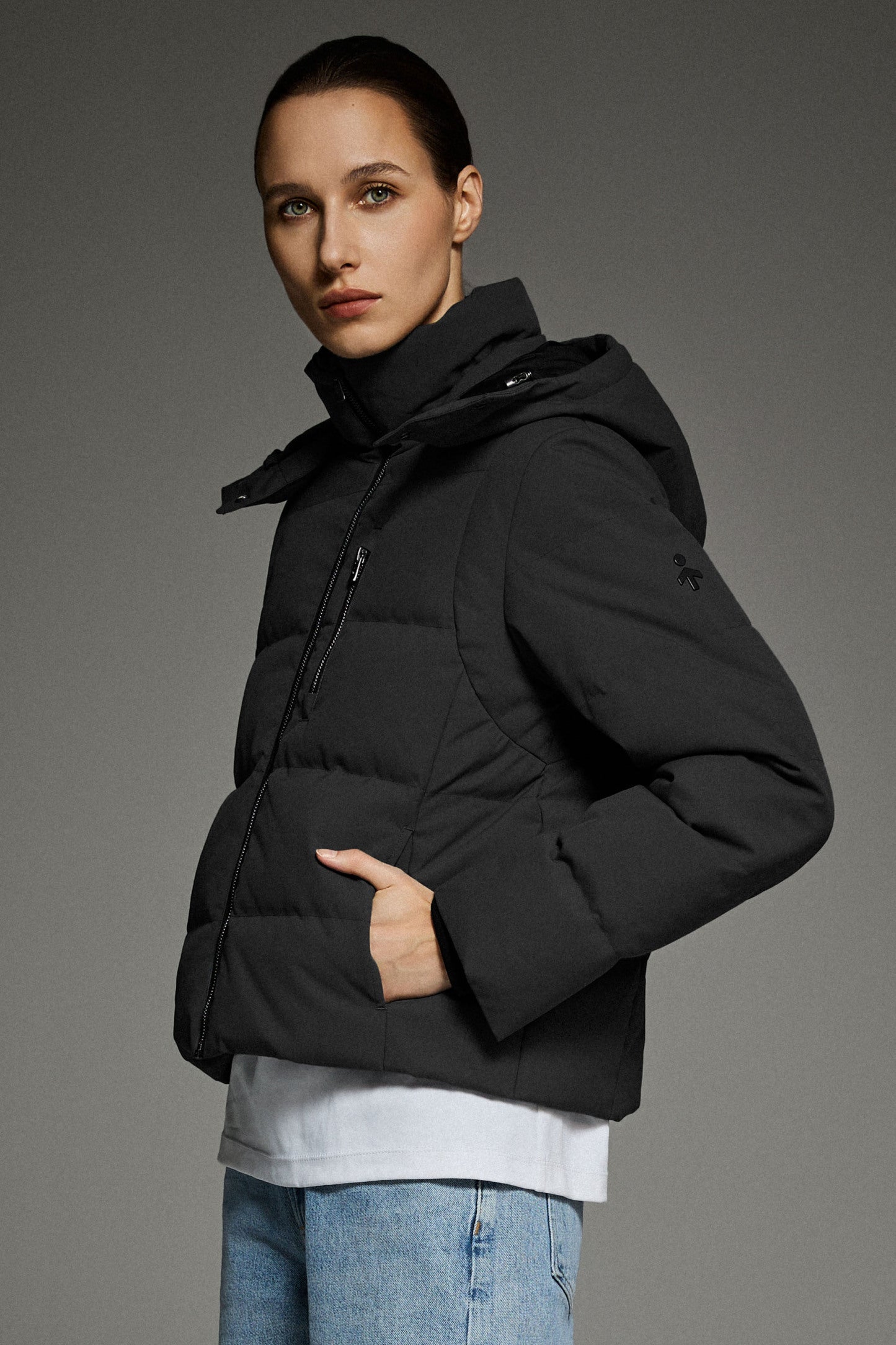 CityForm Short Detachable Hood Down Jacket