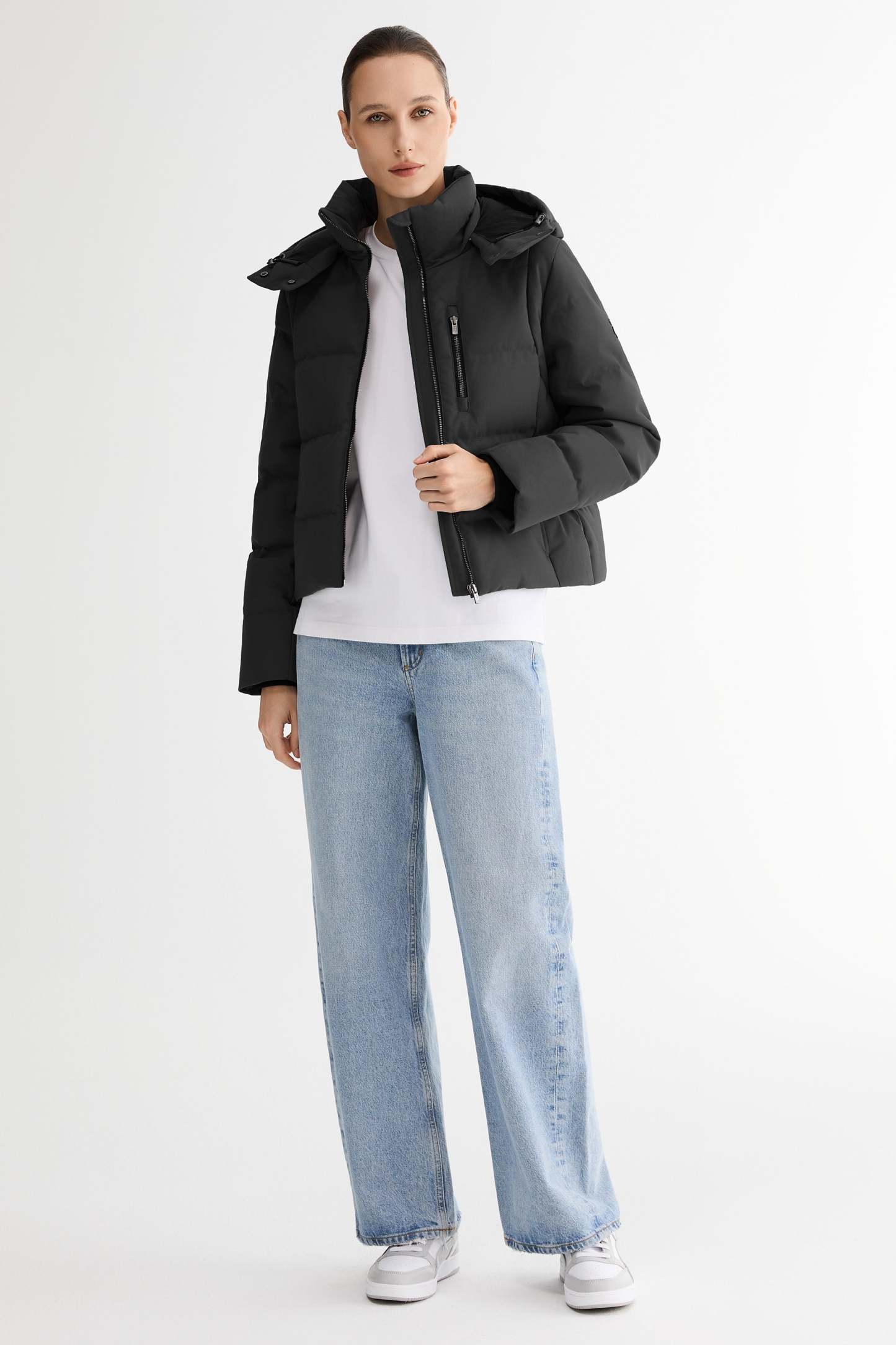 CityForm Short Detachable Hood Down Jacket