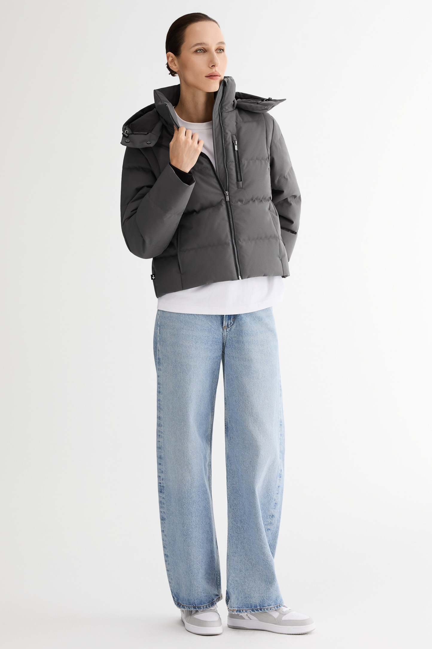 CityForm Short Detachable Hood Down Jacket