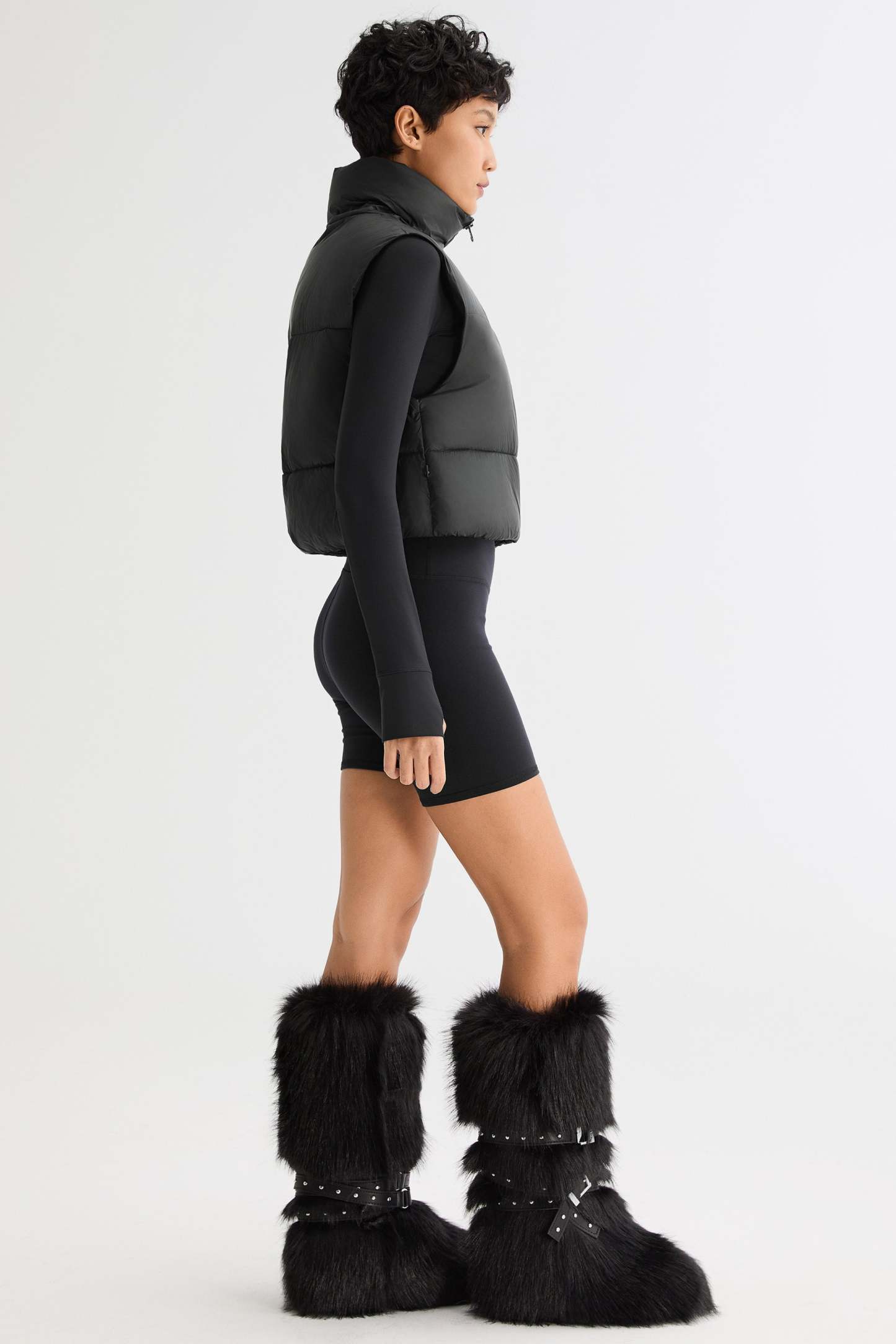 Cropped Puffer Down Vest