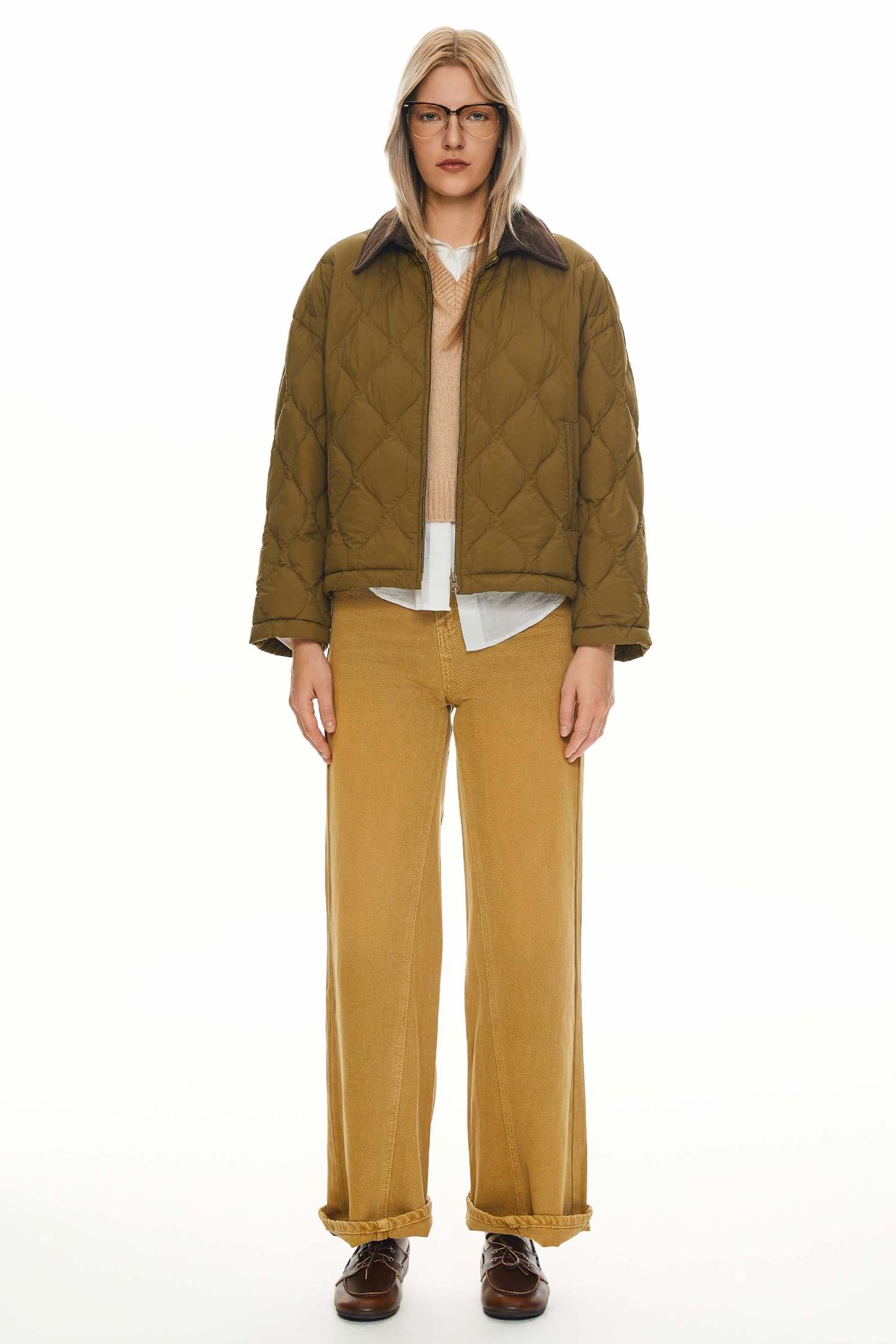 Lightweight Cropped Down Puffer Jacket