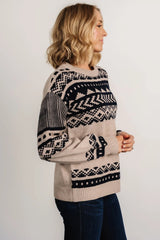 Eugene Sweater | Taupe + Navy