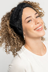Harlowe Cozy Bow Headband | Black