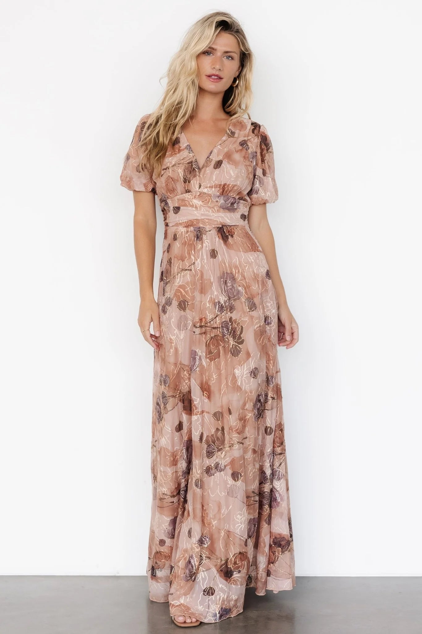 Ardley Maxi Dress | Taupe Floral