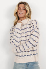 Hollis Knit Sweater | Ivory + Blue