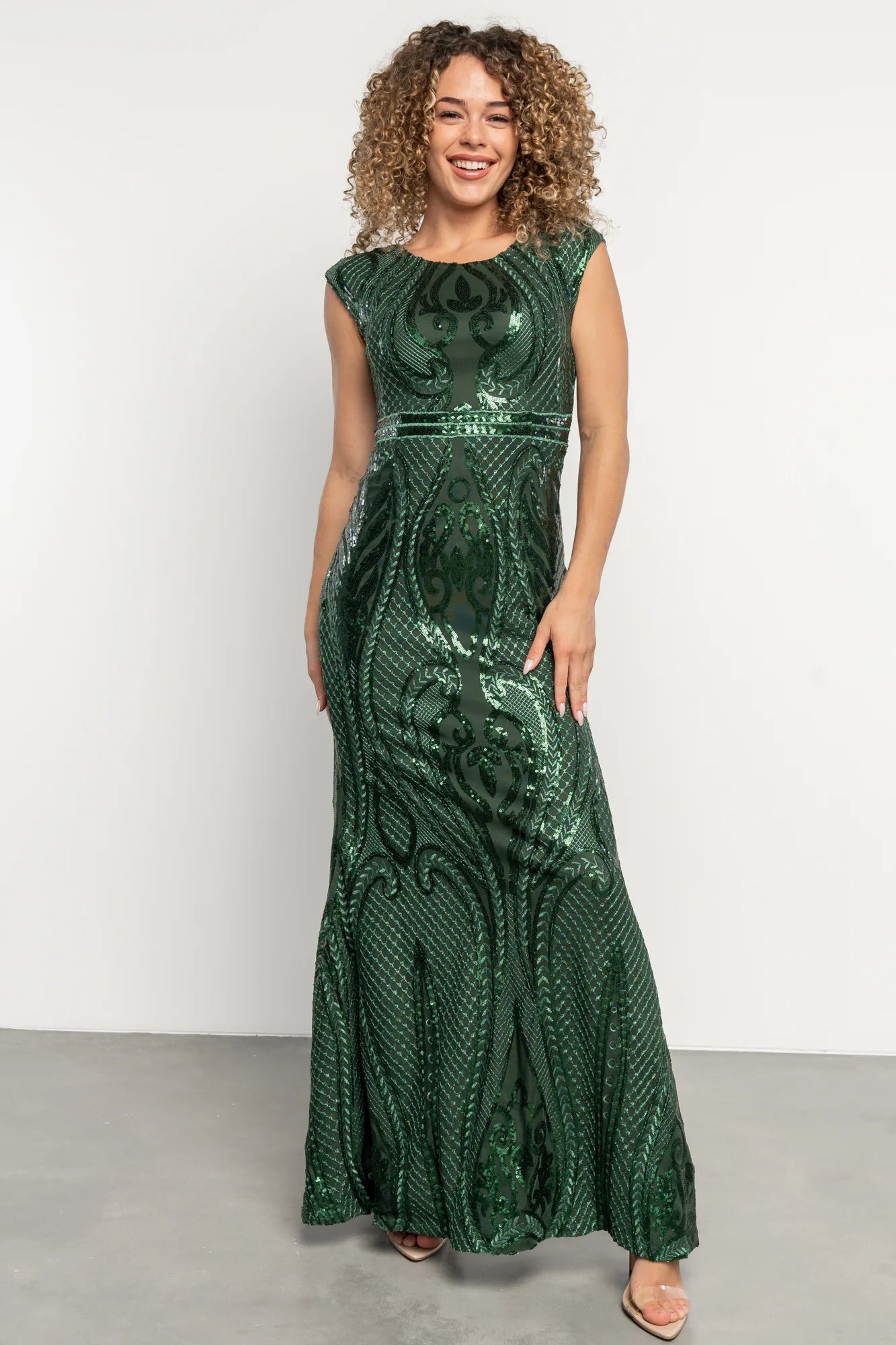 Alessia Sequin Gown | Green