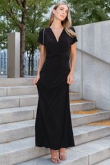 Annaeli Cross Front Maxi Dress | Black