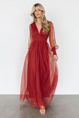 Layla Tulle Maxi Dress | Terracotta