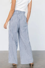Delphi Wide Leg Pants | Navy Stripe