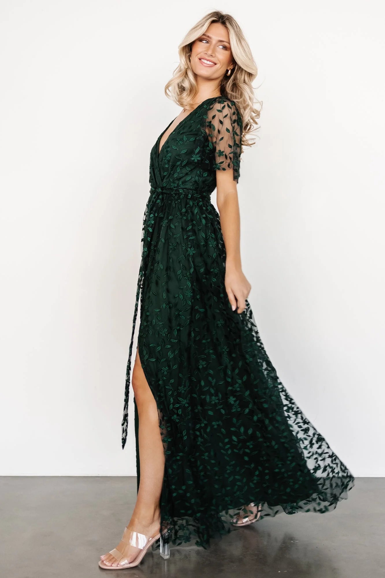 Marseille Embossed Maxi Dress | Green