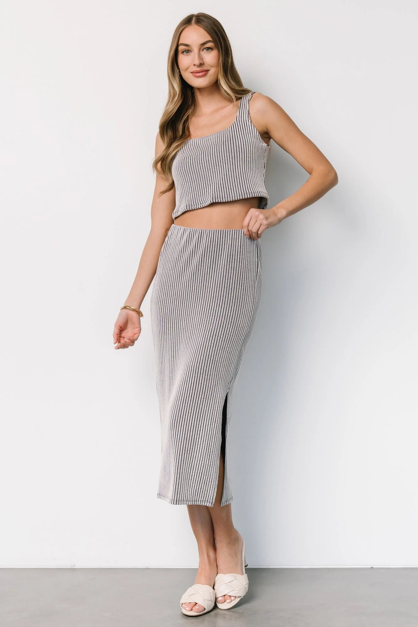 Sabrina Tank + Skirt Set | Blue Stripe