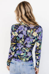 Dom Sheer Top | Navy Multi