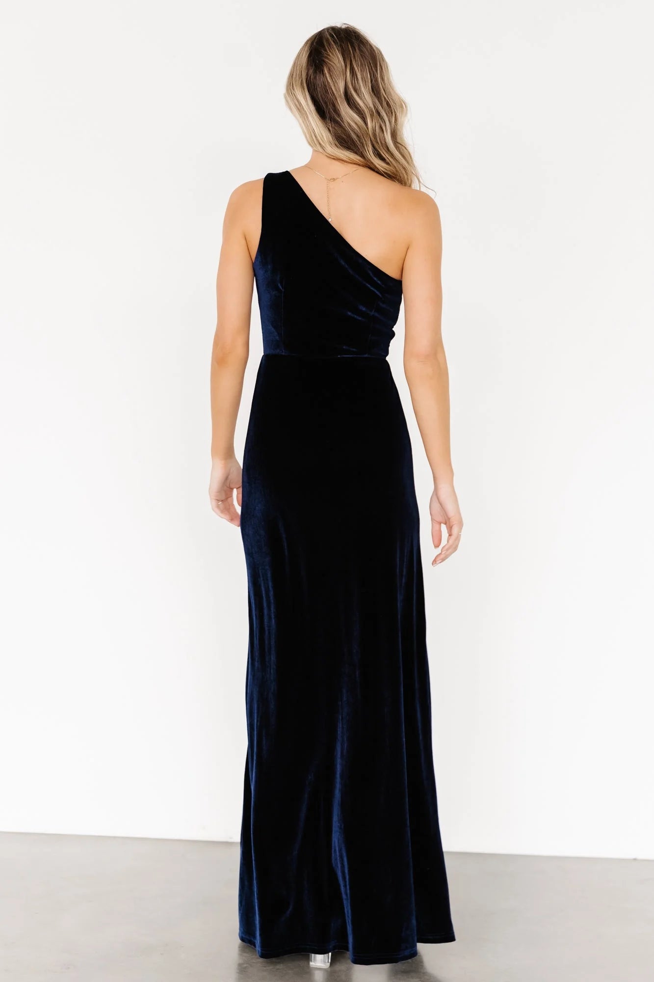 Tatiana Velvet One Shoulder Maxi Dress | Navy