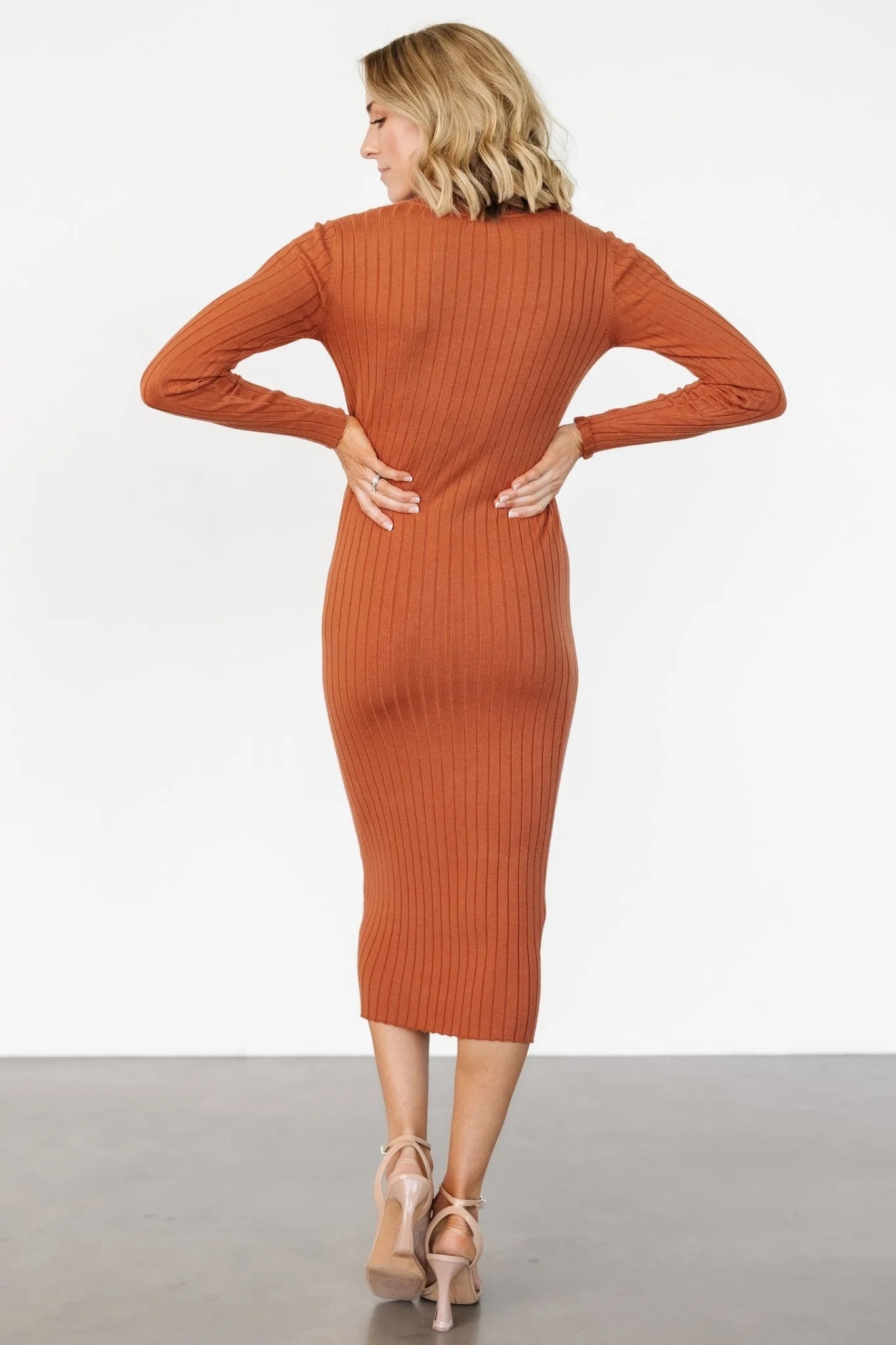 Jill Ribbed Midi Dress | Spice