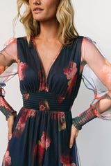 Layla Tulle Maxi Dress | Topaz Ombre Floral