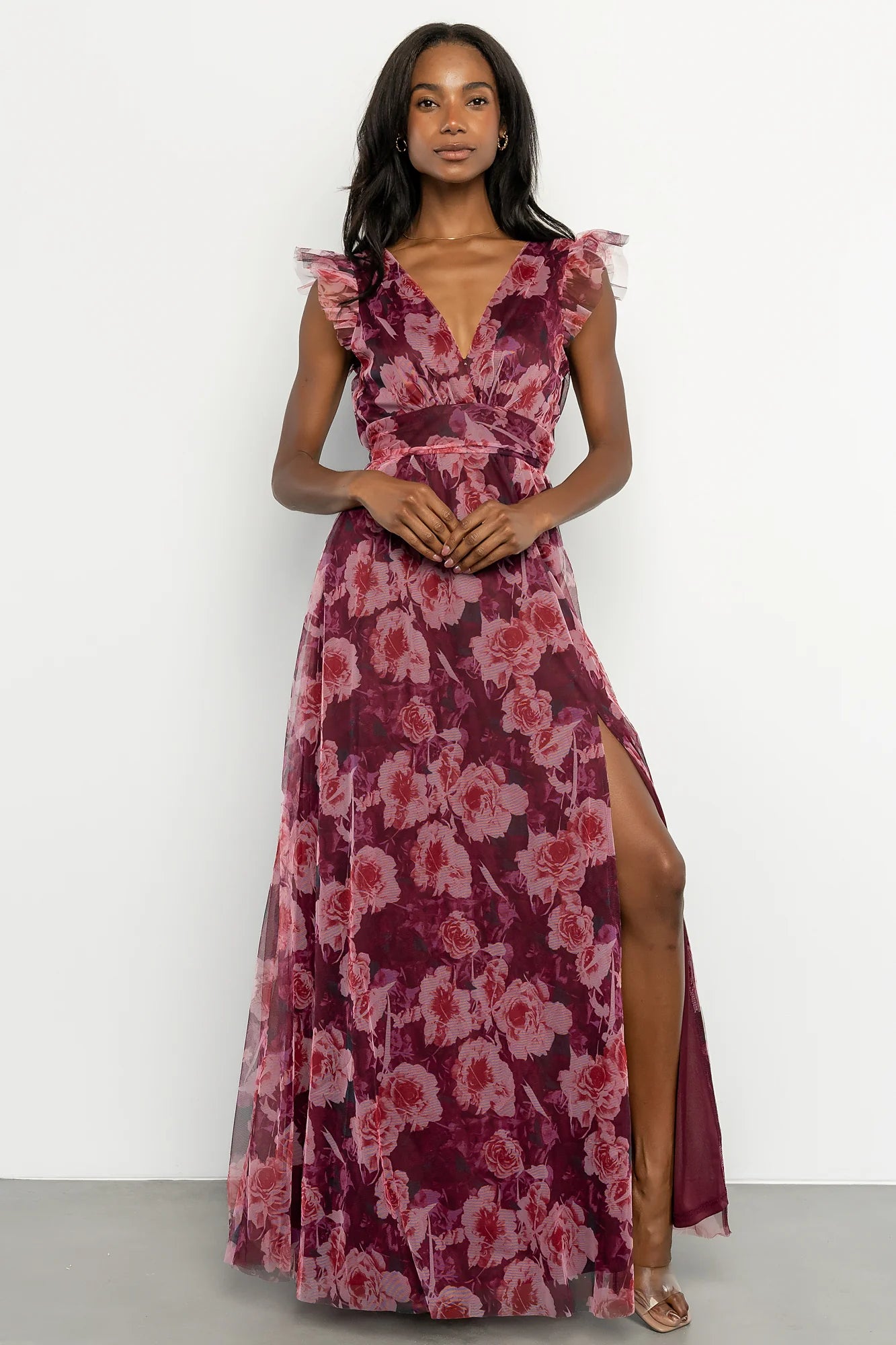 Adelyn Maxi Dress | Wine Floral