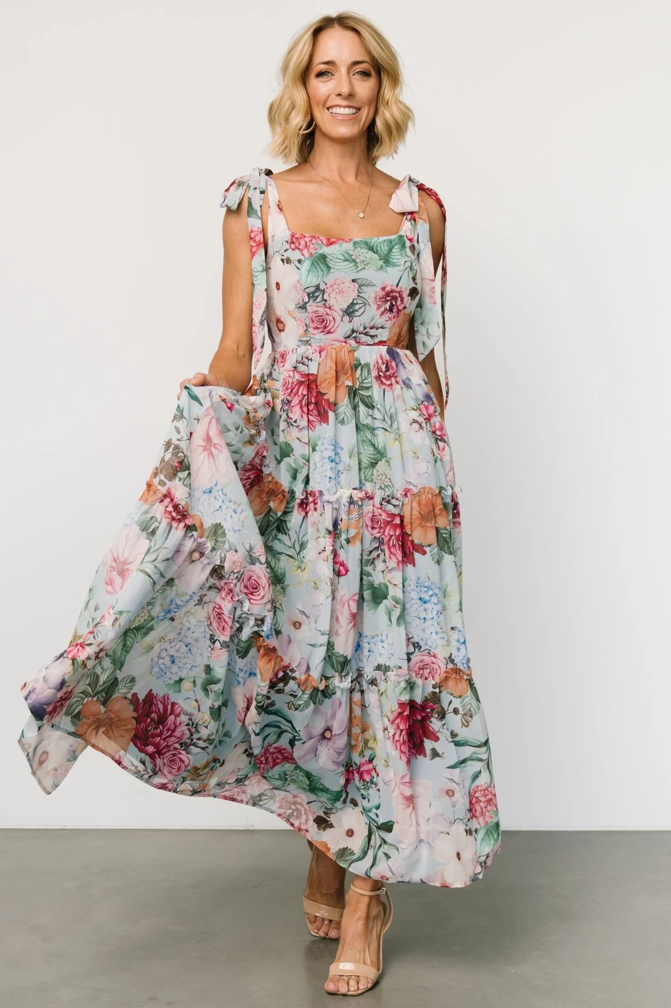 Anita Maxi Dress | Light Blue Multi Floral