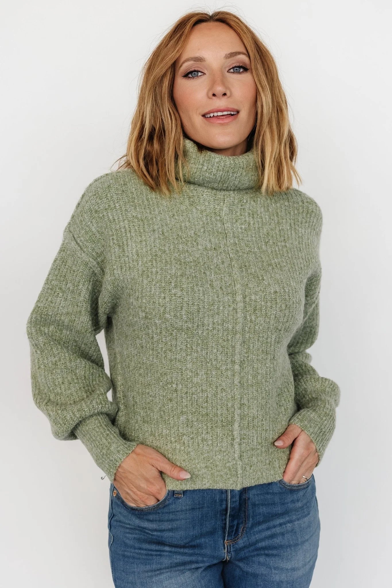 Frannie Knit Turtleneck Sweater | Olive