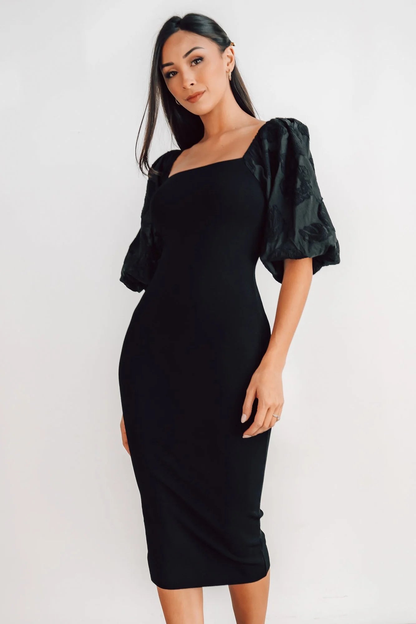 Weyland Bodycon Midi Dress | Black