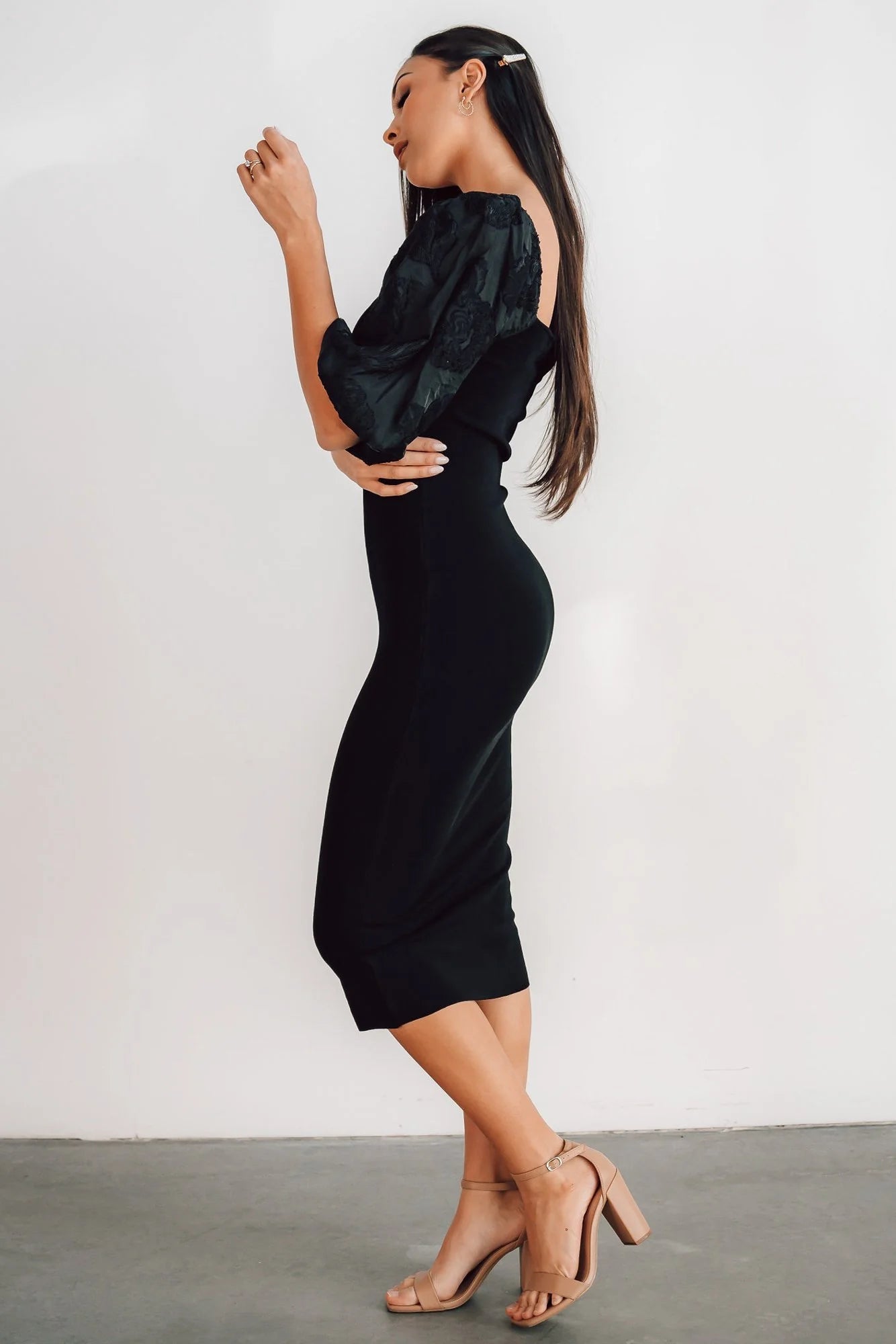 Weyland Bodycon Midi Dress | Black