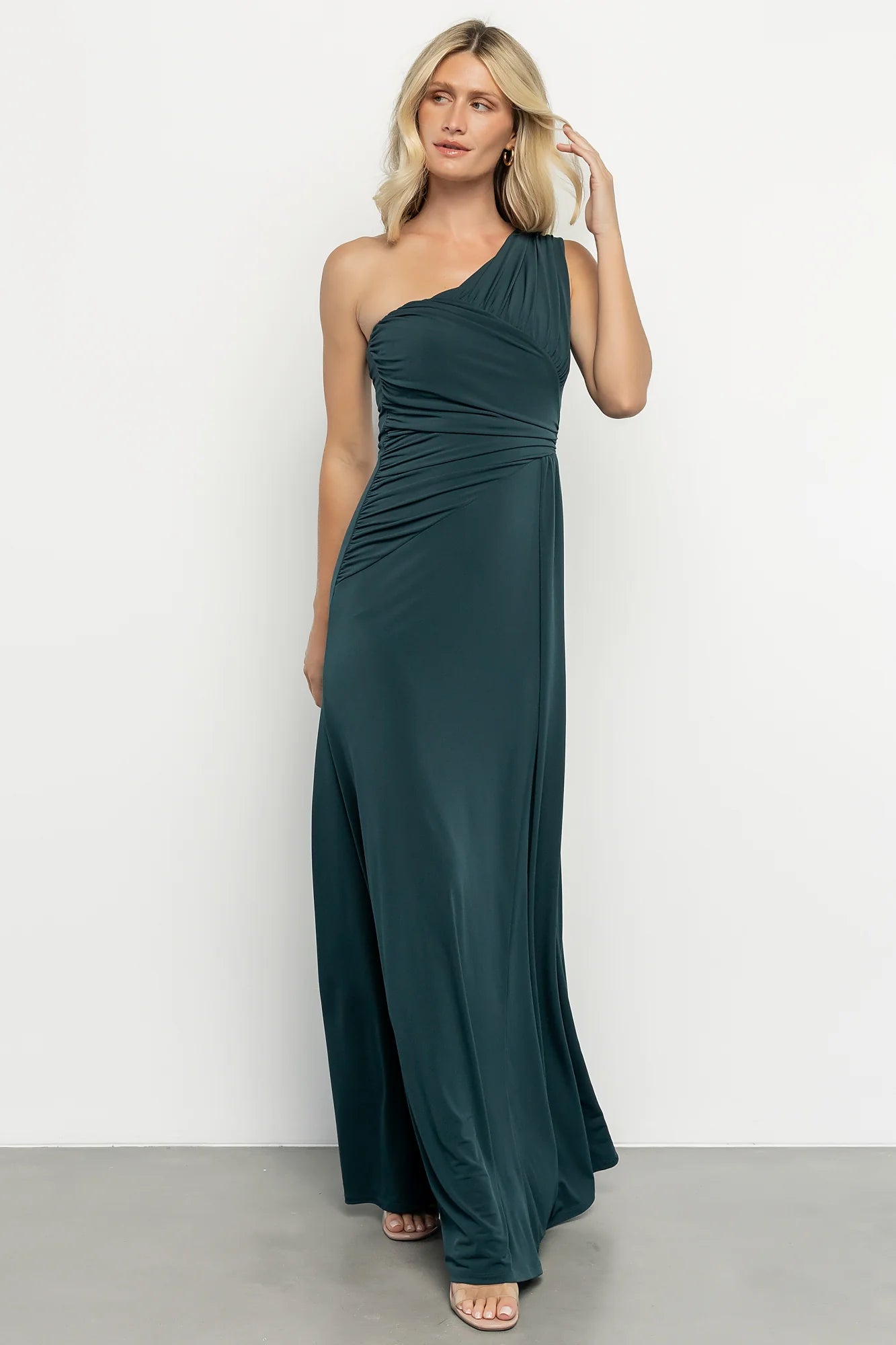 Adrianna One Shoulder Gown | Deep Topaz