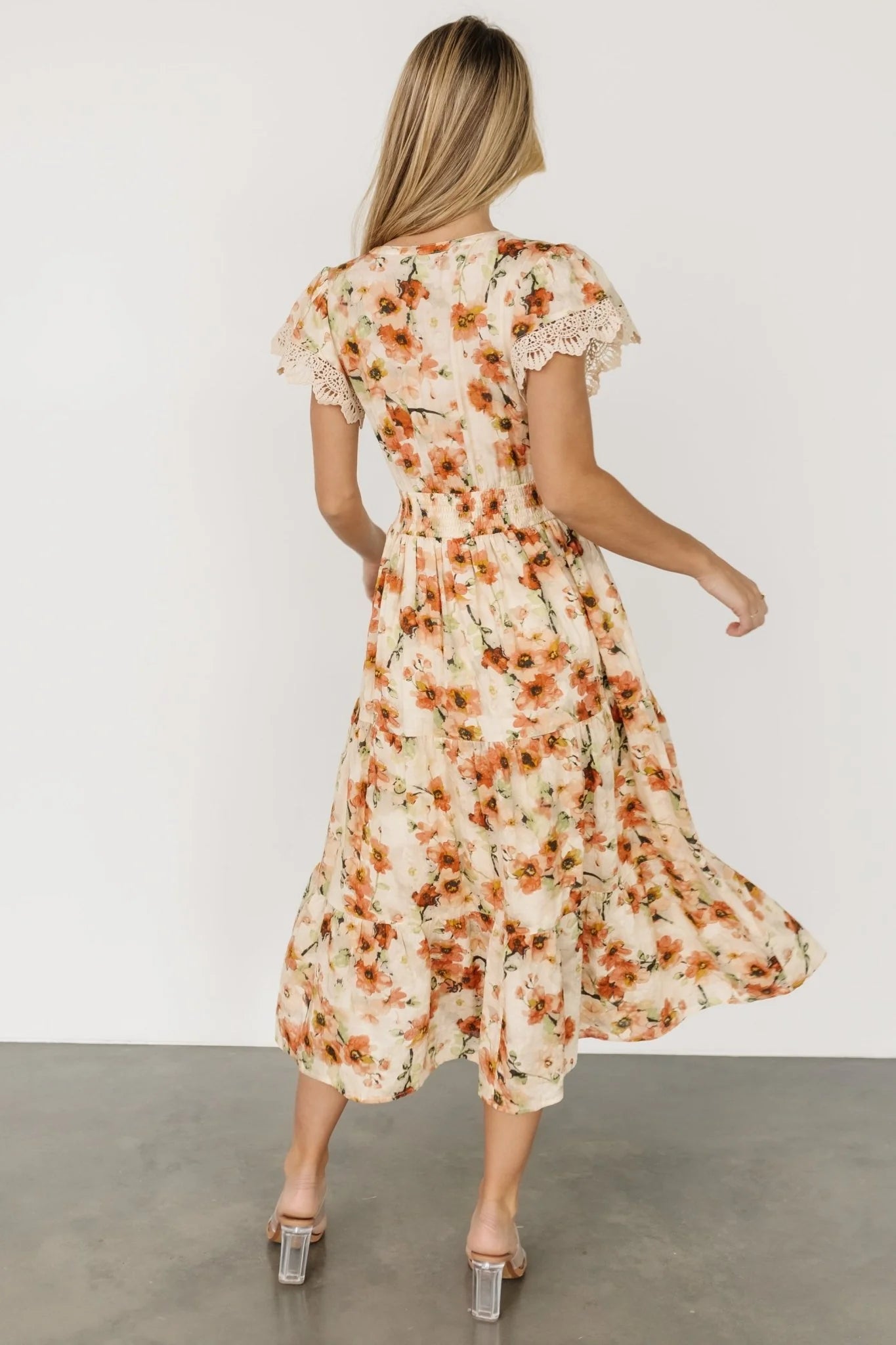 Aliyah Midi Dress | Coral Floral