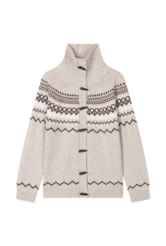 Cohen Fair Isle Wool Cardigan - Beige