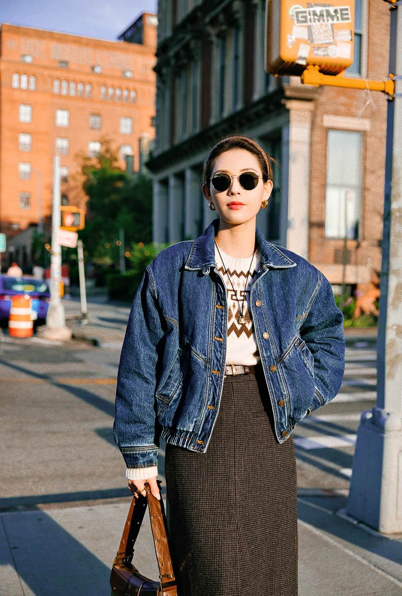 Debbie Wool Pencil Skirt - Checkered