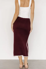 Ava Knit Midi Skirt | Wine