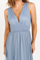 Kamila Tulle Maxi Dress | Whisper Blue
