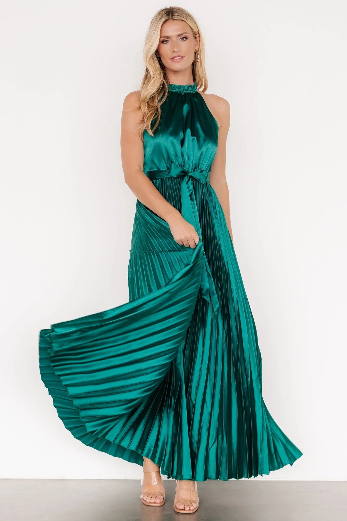 Capulet Pleated Maxi Dress | Emerald